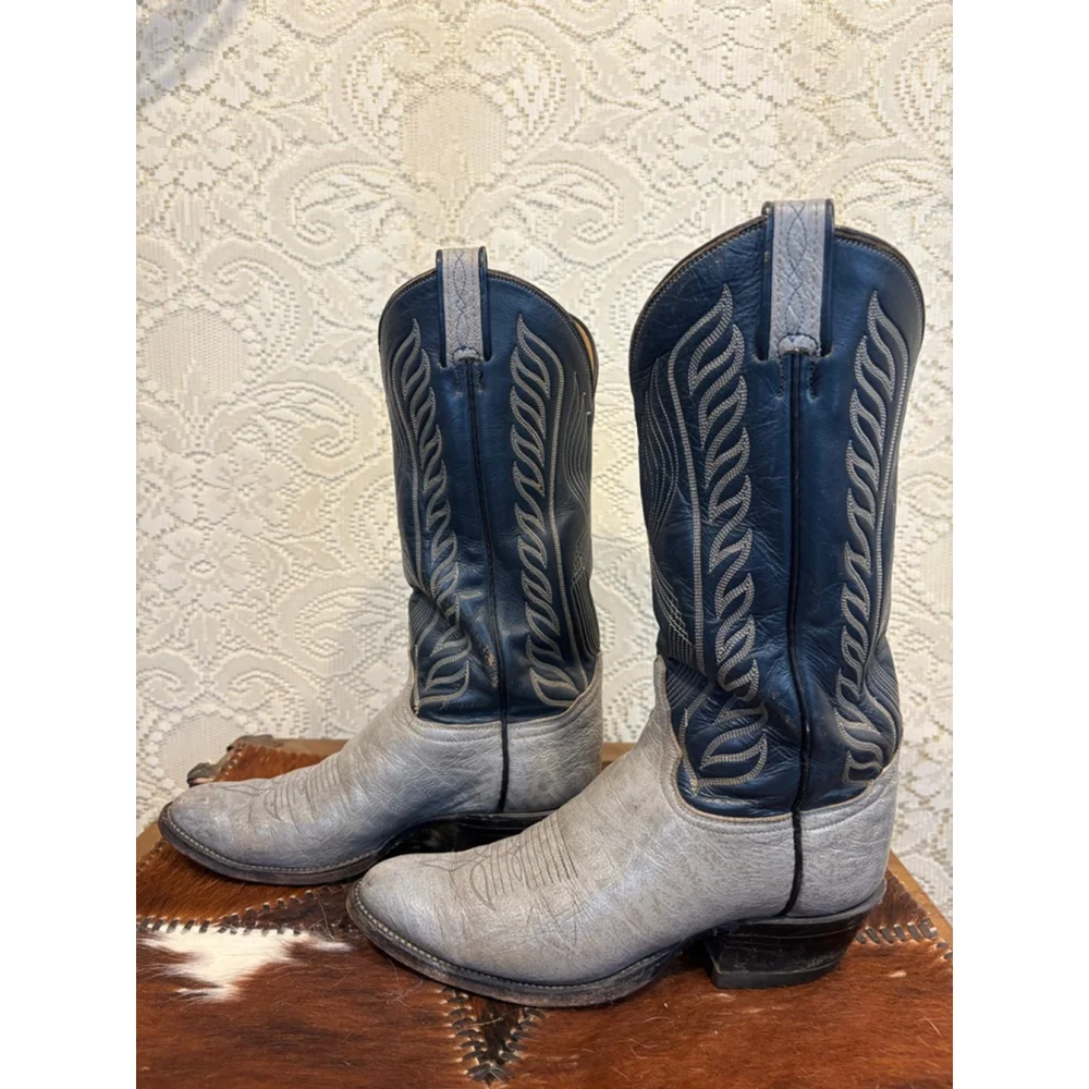 Vintage Black Label Tony Lama Cowboy Boots size 7 B women’s size 8 1/2 - Picture 4 of 10